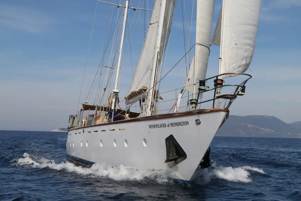 Classic Sailing Yacht Windweaver of Pennington Bow View