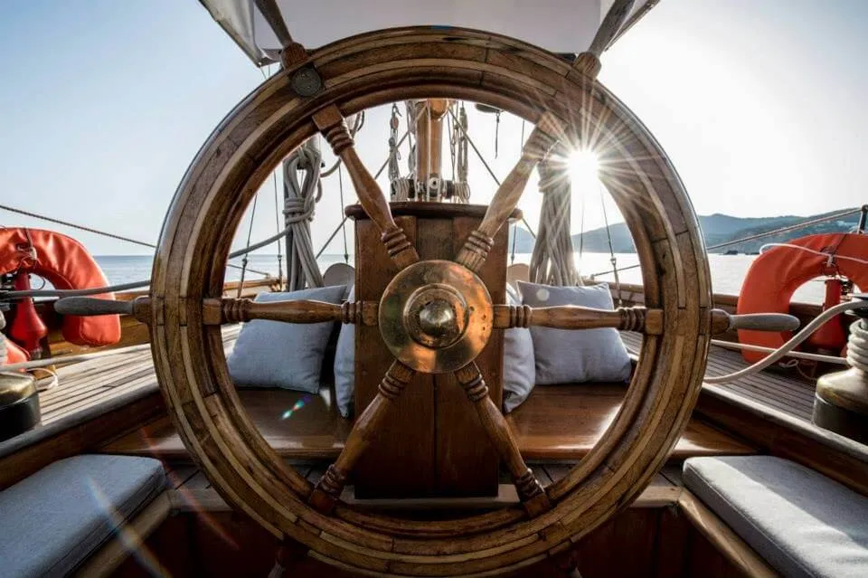 Classic Sailing Yacht Gladoris II Wheel