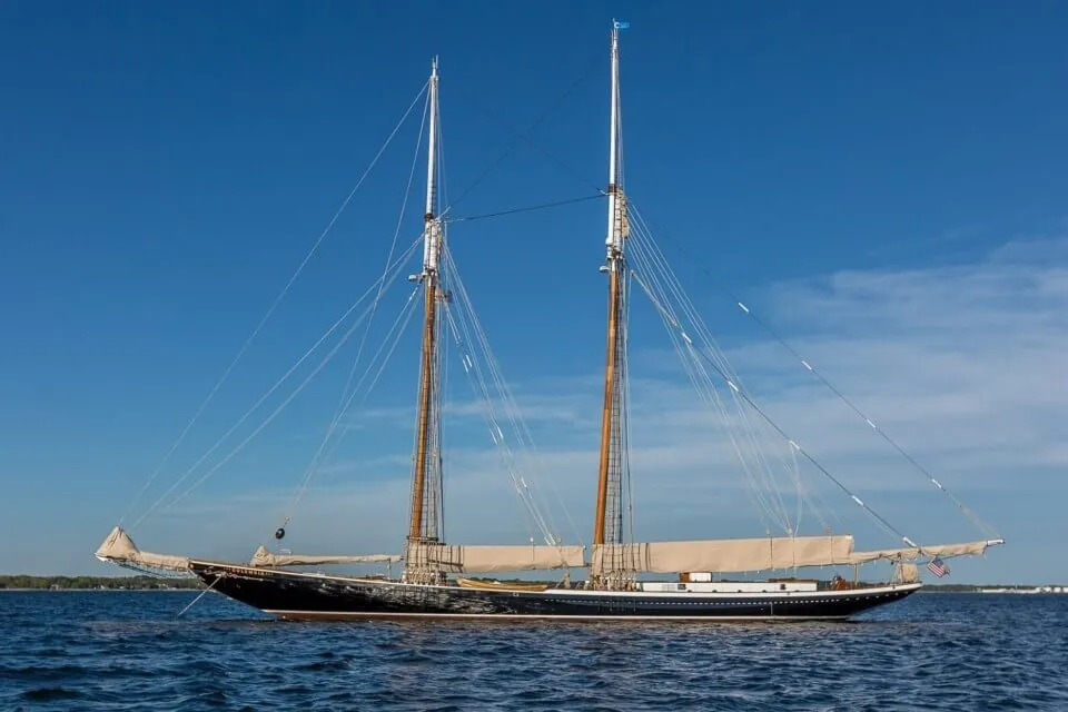 Classic Sailing Yacht Columbia At Anchor