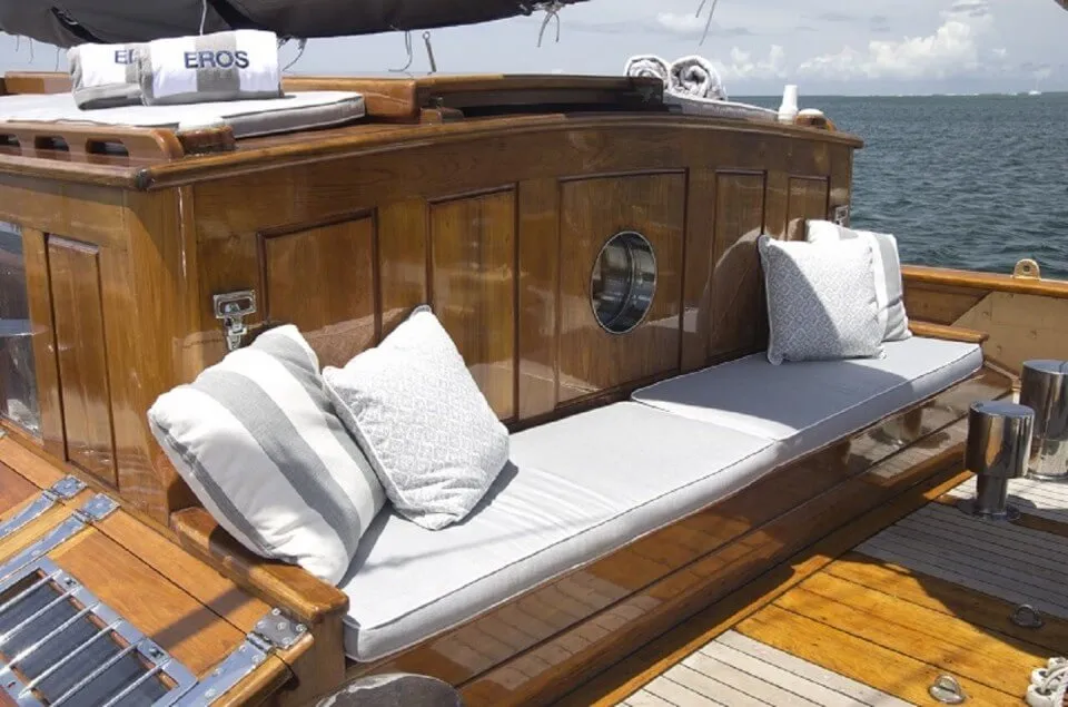Classic Sailing Yacht Eros Seating On Deck