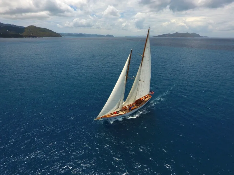 A classic yacht at sea