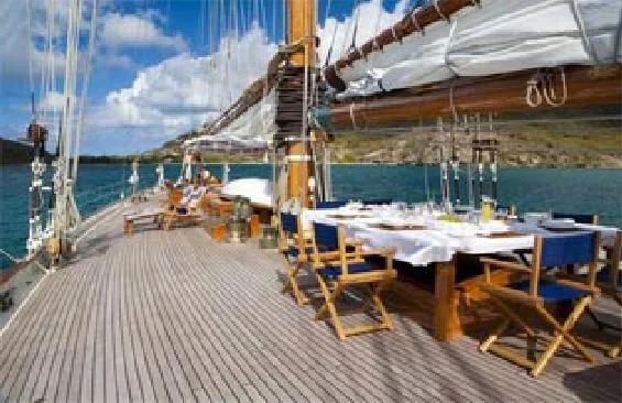 Classic Sailing Yacht Eleonora Dining On Deck