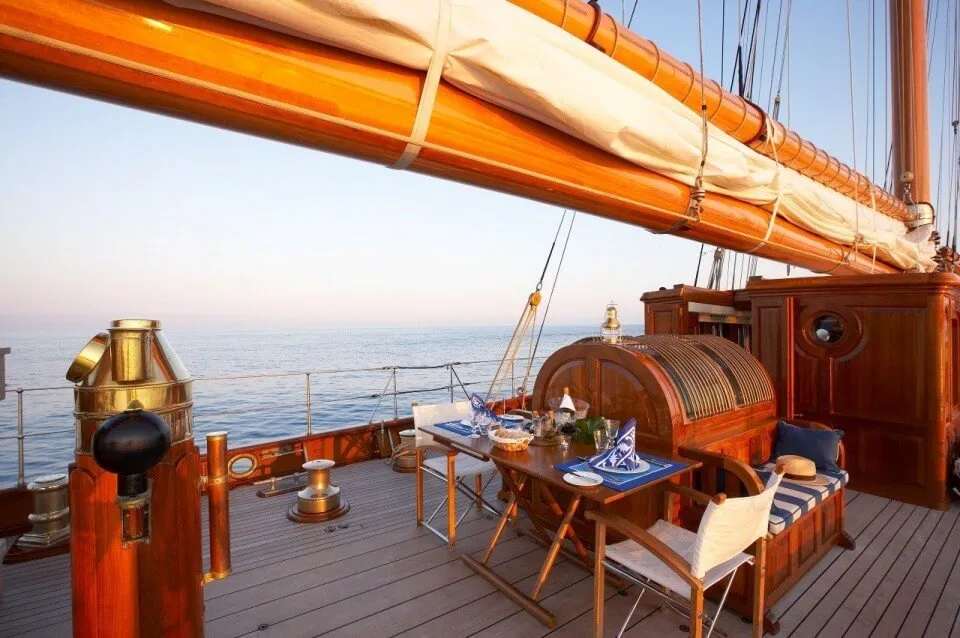 Classic Sailing Yacht Germania Nova Breakfast On Deck