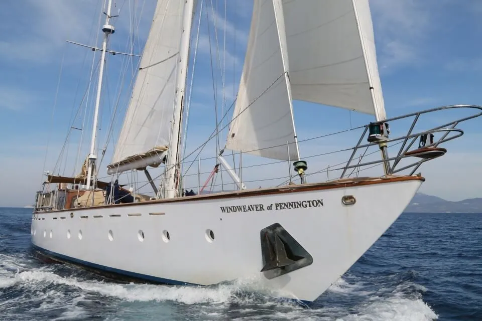 Classic Sailing Yacht Windweaver of Pennington Bow View