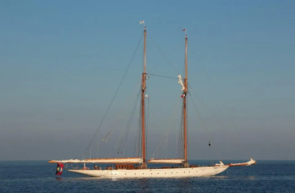 Classic Sailing Yacht Germania Nova At Anchor