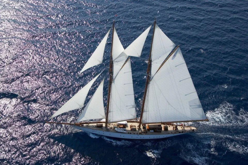 Classic Sailing Yacht Germania Nova Aerial View